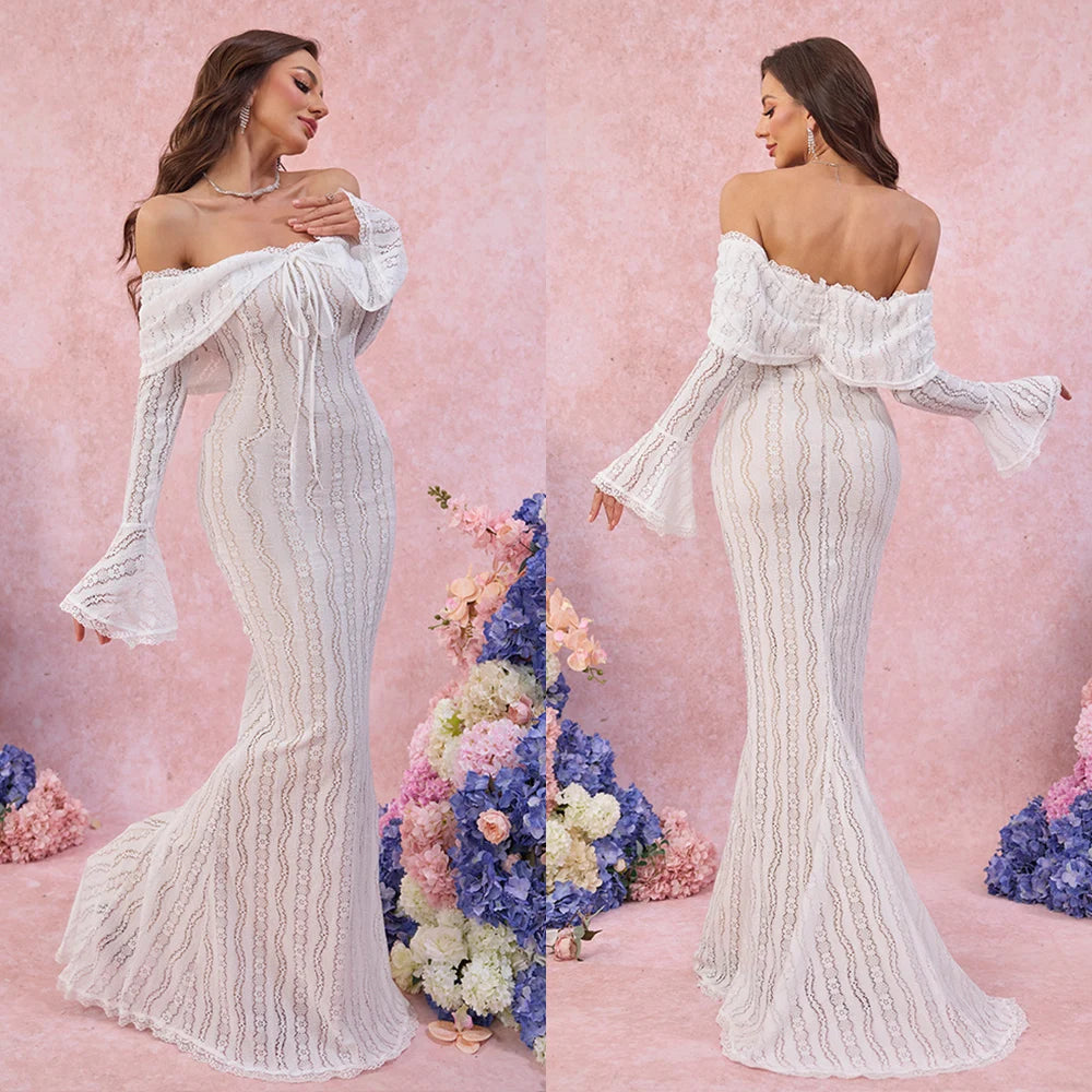 Suninheart White Off The Shoulder Autumn Bodycon Dress