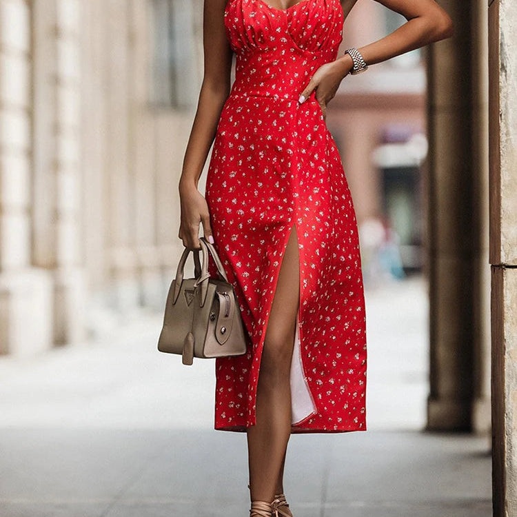 Women's sexy floral bandage dress, long dresses, women's clothing