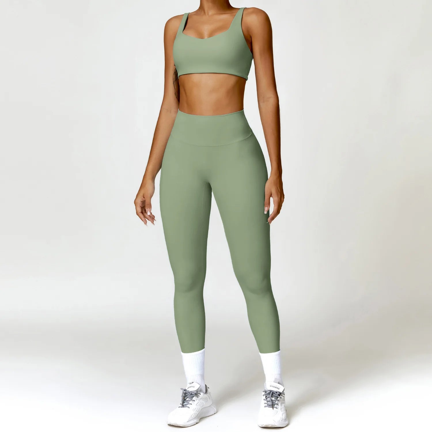 2pcs Women Yoga Set Gym Long Sleeve Seamless Sportswear Workout Clothes