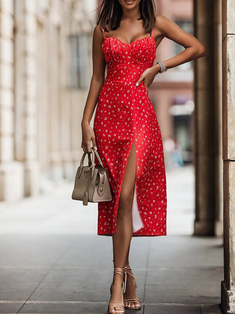 Women's sexy floral bandage dress, long dresses, women's clothing