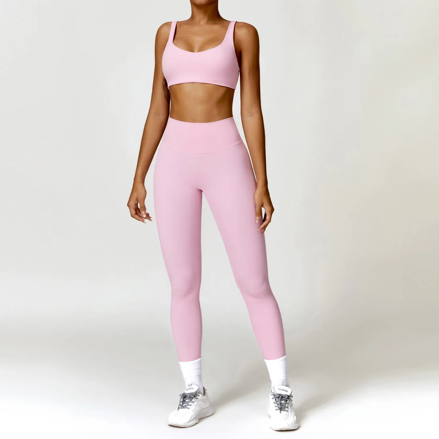 2pcs Women Yoga Set Gym Long Sleeve Seamless Sportswear Workout Clothes