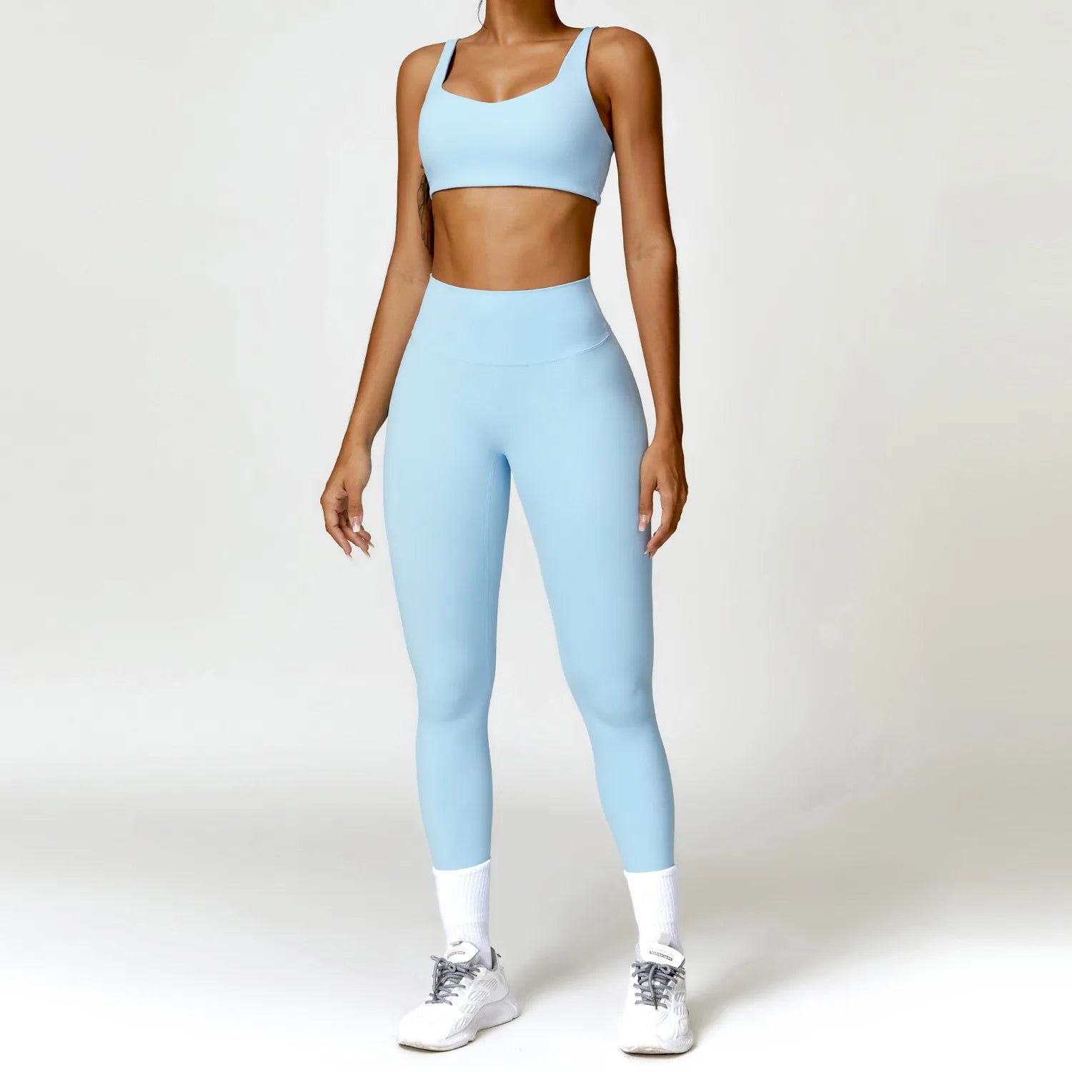 2pcs Women Yoga Set Gym Long Sleeve Seamless Sportswear Workout Clothes